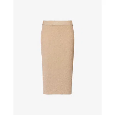 Stella Mccartney Womens Gold Slim-fit Ribbed Lurex Skirt In Neutral