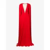 Stella Mccartney Womens Lipstick Red Draped Sleeveless Woven Maxi Dress In Red