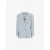 Stella Mccartney Womens Mist Double-breasted Two-flap-pockets Oversized Stretch-wool Blazer In Mist