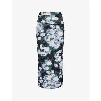 Stella Mccartney Womens Multicolor Bunch Of Roses Mesh Maxi Skirt