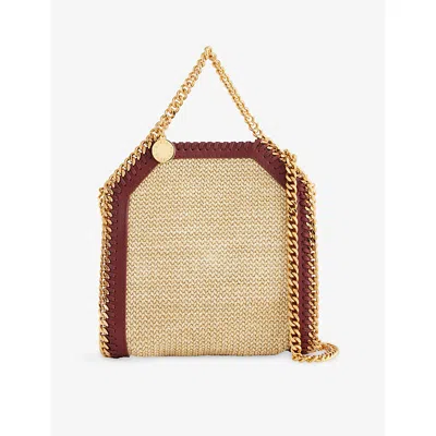 Stella Mccartney Womens Natural/cherry Falabella Raffia Mini Raffia Tote Bag