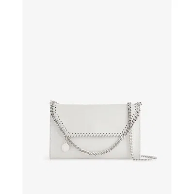 Stella Mccartney Womens  Falabella Woven Wallet With Chain In Gray
