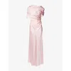 Stella Mccartney Womens Petal Rose Cape Sleeveless Stretch-woven Gown In Pink