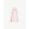 Stella Mccartney Womens Petal Rose Halterneck Draped Satin Top In Pink
