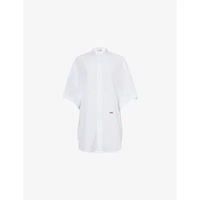 Stella Mccartney Womens  High Summer Oversized Cotton-poplin Shirt In White