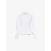 Stella Mccartney Womens Pure White Peplum-waist Tailored Cotton Shirt
