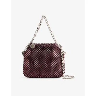 Stella Mccartney Womens Raisin Falabella Small Crystal Tote Bag
