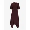 Stella Mccartney Womens Iconic Silk Midi Dress Raisin In Red