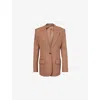 Stella Mccartney Womens Single-breasted Notch-lapel Wool Blazer Rosewood In Brown