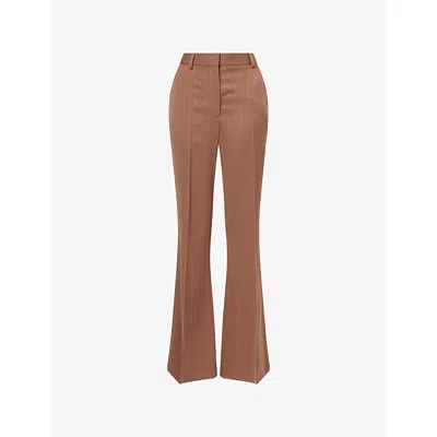 Stella Mccartney Womens Sienna Mid-rise Bootcut Wool Trousers In Brown
