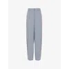 Stella Mccartney Womens Chain-embellished Straight-leg Wool-blend Trousers Mist In Mist