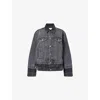 Stella Mccartney Womens Double-layer Relaxed Denim Jacket Two Tonal Black In Black