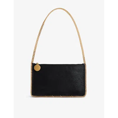 Stella Mccartney Womens Black Falabella Mini Chamois Shoulder Bag