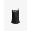 Stella Mccartney Womens Iconic Lace-trim Satin Camisole Top Black