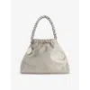 Stella Mccartney Womens Steel Grey Mini Saggy Drawstring Faux-suede Cross-body Bag In Gray