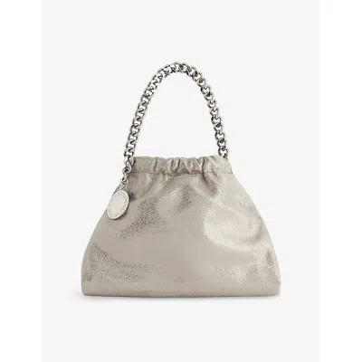 Stella Mccartney Womens Steel Grey Mini Saggy Drawstring Faux-suede Cross-body Bag In Gray