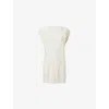 Stella Mccartney Womens Miracle Sleeveless Lace-panel Wool Knit Top Natural In White