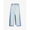Stella Mccartney Denim Skirt With Contrasting Panel In Two Tonal Denim Wash