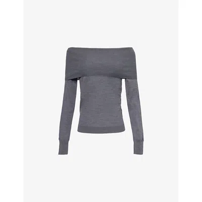 Stella Mccartney Womens  Roll-neck Slim-fit Wool Jumper In Gray