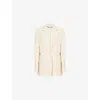 Stella Mccartney Womens Buttermilk Single-breasted Flap-pockets Woven Blazer In Buttermilk