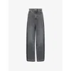 Stella Mccartney Womens Double-denim High-rise Wide-leg Denim Jeans Two Tonal Black In Gray