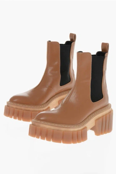Stella Mccartney Emilie Chunky Chelsea Boots In Brown