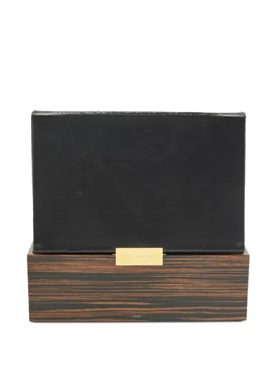 Pre-owned Stella Mccartney Wood-effect Clutch Bag In Black