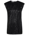Stella Mccartney Woodgrain Print Lurex Tank Top In Black