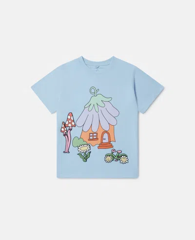 Stella Mccartney Kids' Woodland Friends Crewneck T-shirt In Blue