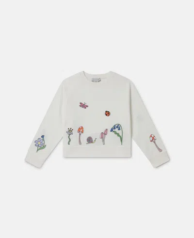 Stella Mccartney Woodland Friends Cropped Jumper In White
