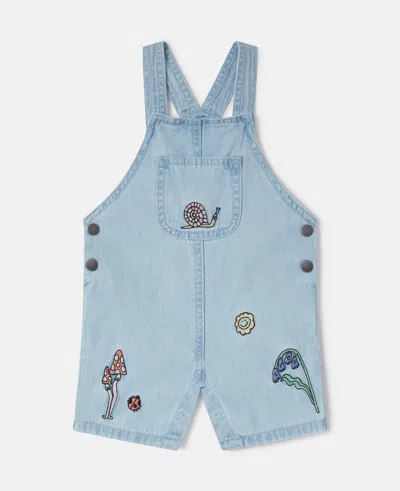 Stella Mccartney Woodland Friends Denim Dungarees In Blue