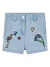 Stella Mccartney Woodland Friends Denim Shorts In Blue