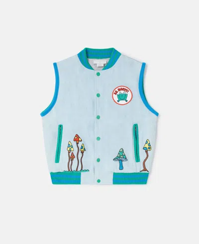 Stella Mccartney Kids' Woodland Friends Sleeveless Jacket In Blue