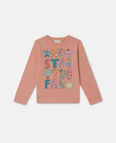 Stella Mccartney Kids' Woodland Lettering Crewneck Sweatshirt In Pink