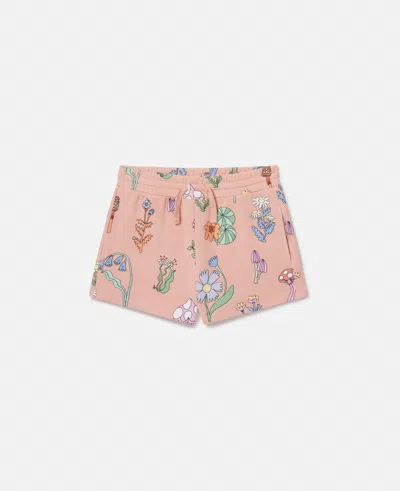 Stella Mccartney Woodland Print Drawstring Shorts In Pink