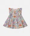 Stella Mccartney Woodland Print Pleated Cap-sleeve Dress In Pink