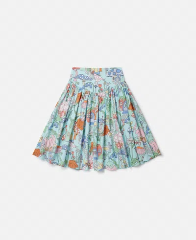 Stella Mccartney Woodland Print Pleated Skirt In Green