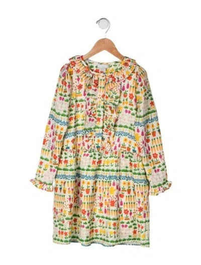 Pre-owned Stella Mccartney Kids' Wool All Over Print Dress In Neutrals