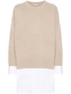 Stella Mccartney Wool And Cotton Layered Sweater