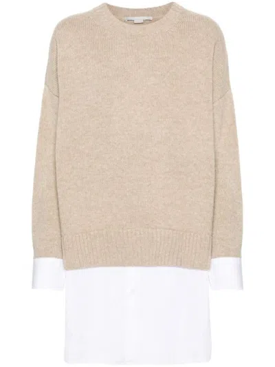 STELLA MCCARTNEY STELLA MCCARTNEY WOOL AND COTTON LAYERED SWEATER