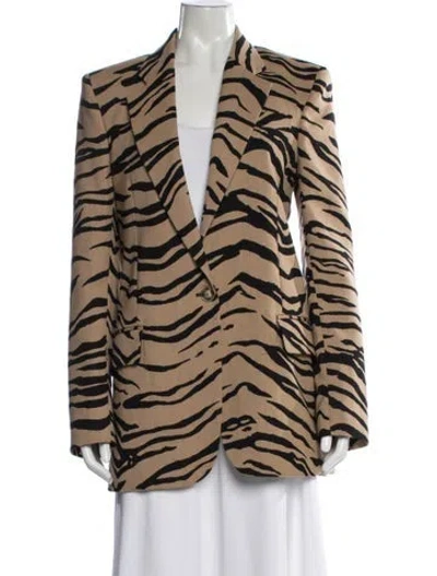 Pre-owned Stella Mccartney Wool Animal Print Blazer In Neutral