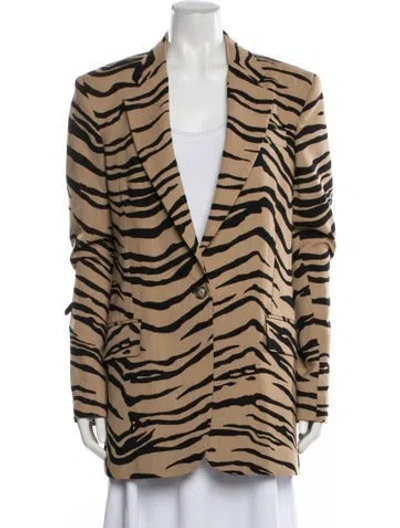 Pre-owned Stella Mccartney Wool Animal Print Blazer In Neutral