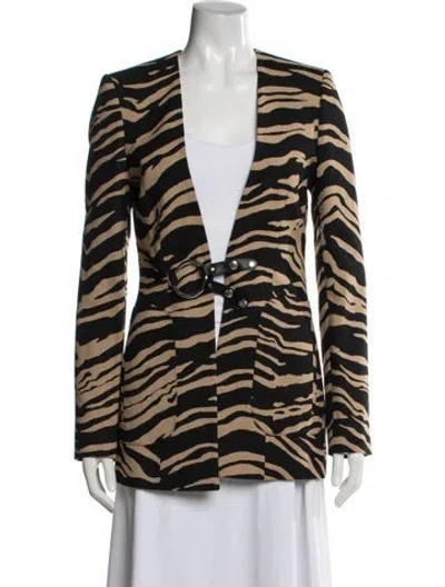 Pre-owned Stella Mccartney Wool Animal Print Jacket In Black