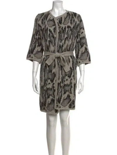 Pre-owned Stella Mccartney Wool Animal Print Sweater In Grey