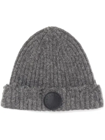 Stella Mccartney Wool Beanie Hat In Grey