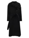 Stella Mccartney Long Coat With Waist Belt And Pockets In Black
