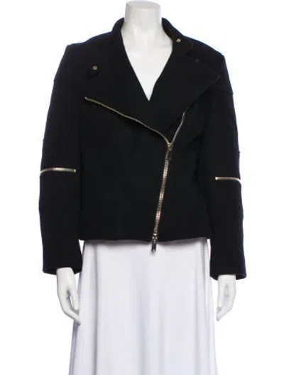 Pre-owned Stella Mccartney Wool Biker Jacket In Black