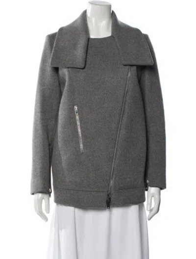 Pre-owned Stella Mccartney Wool Biker Jacket In Gray