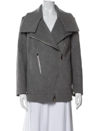 Pre-owned Stella Mccartney Wool Biker Jacket In Gray