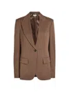 Stella Mccartney Buttoned Single-breasted Blazer In Brown